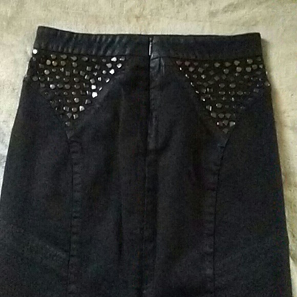 Rachel Roy Studded Waxed Pencil Skirt - Picture 3 of 8